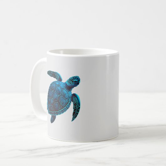 Meeresschildkröte, blau kaffeetasse (Vorderseite Links)