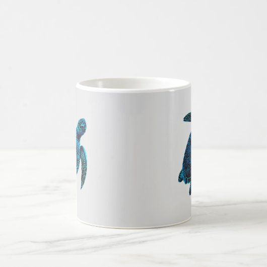 Meeresschildkröte, blau kaffeetasse (Mittel)