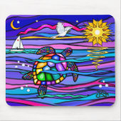 Meeresschildkröte (blau / pink) mousepad (Vorne)