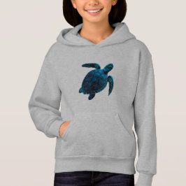 Meeresschildkröte, blau zeichnend hoodie