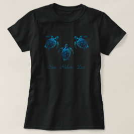 Meeresschildkröte, blaue, zeichnend T - Shirt