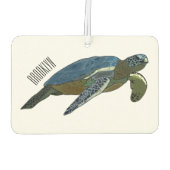 Meeresschildkröte-Cartoon Autolufterfrischer (Rückseite)