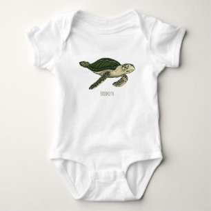 Meeresschildkröte-Cartoon Baby Strampler