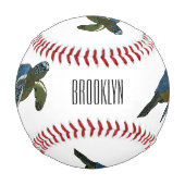 Meeresschildkröte-Cartoon Baseball (Rückseite)