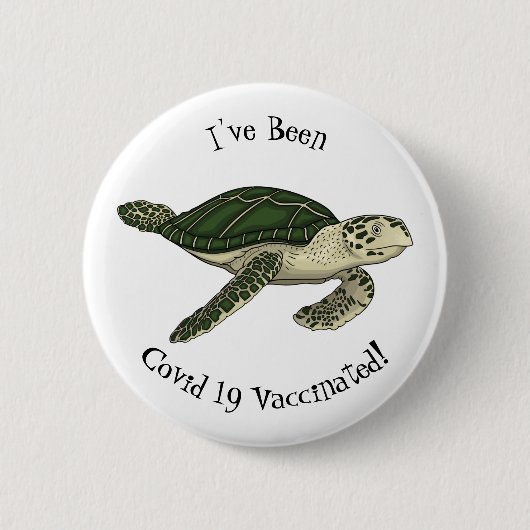 Meeresschildkröte-Cartoon Button (Vorderseite)