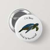 Meeresschildkröte-Cartoon Button (Vorne & Hinten)