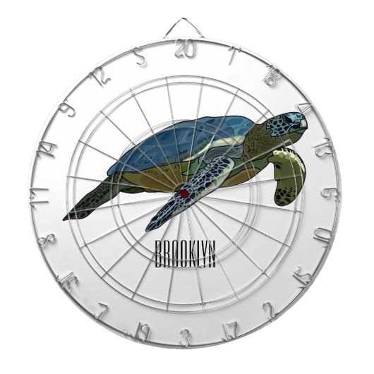 Meeresschildkröte-Cartoon Dartscheibe (vorne)