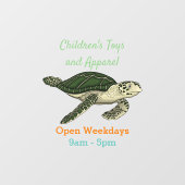 Meeresschildkröte-Cartoon Fensteraufkleber (Blatt)