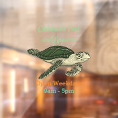 Meeresschildkröte-Cartoon Fensteraufkleber (Blatt 2)