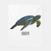 Meeresschildkröte-Cartoon Fleecedecke (Vorderseite)