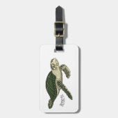 Meeresschildkröte-Cartoon Gepäckanhänger (Vorderseite vertikal)