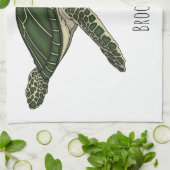 Meeresschildkröte-Cartoon Geschirrtuch (Gefaltet)