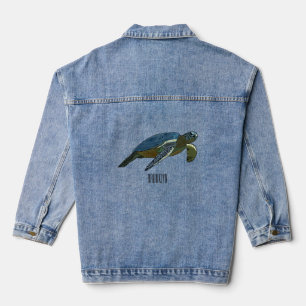 Meeresschildkröte-Cartoon Jeansjacke