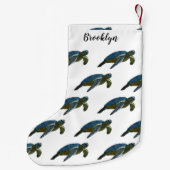 Meeresschildkröte-Cartoon Kleiner Weihnachtsstrumpf (Rückseite)