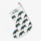 Meeresschildkröte-Cartoon Kleiner Weihnachtsstrumpf (Rückseite (Hängend))