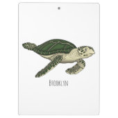 Meeresschildkröte-Cartoon Klemmbrett (Rückseite)