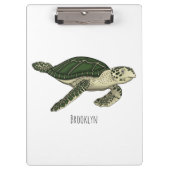 Meeresschildkröte-Cartoon Klemmbrett (Vorderseite)