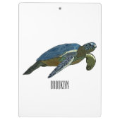 Meeresschildkröte-Cartoon Klemmbrett (Rückseite)