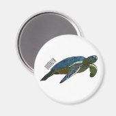 Meeresschildkröte-Cartoon Magnet (Vorderseite/Rückseite)
