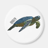 Meeresschildkröte-Cartoon Magnet (Vorne)