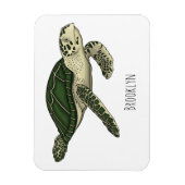 Meeresschildkröte-Cartoon Magnet (Vertikal)