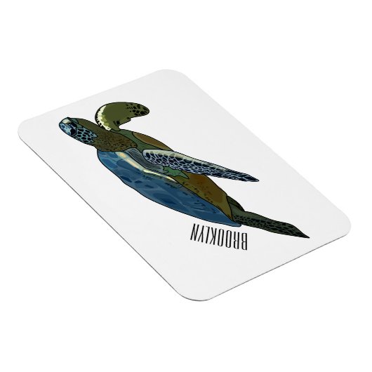 Meeresschildkröte-Cartoon Magnet (Rechte Seite)