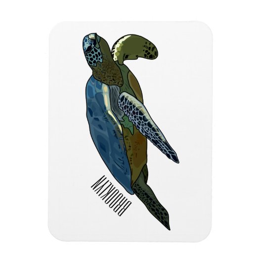 Meeresschildkröte-Cartoon Magnet (Vertikal)