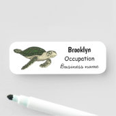 Meeresschildkröte-Cartoon Namensschild (Beispiel)