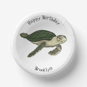 Meeresschildkröte-Cartoon Pappteller