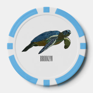 Meeresschildkröte-Cartoon Pokerchips
