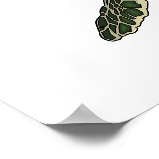 Meeresschildkröte-Cartoon Poster (Ecke)