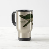 Meeresschildkröte-Cartoon Reisebecher (Vorderseite Links)