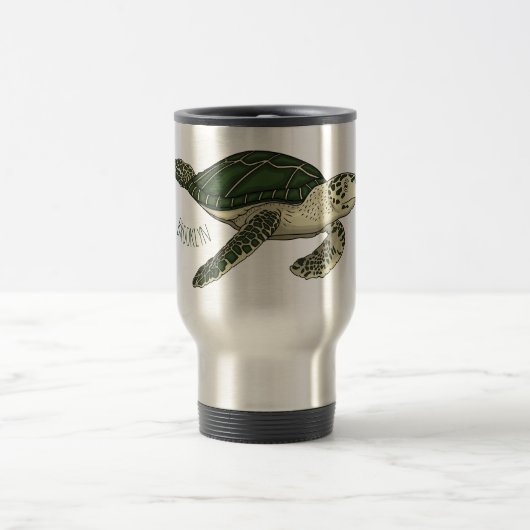 Meeresschildkröte-Cartoon Reisebecher (Mittel)