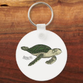 Meeresschildkröte-Cartoon Schlüsselanhänger (Vorderseite)