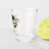 Meeresschildkröte-Cartoon Schnapsglas (Rechts)