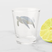 Meeresschildkröte-Cartoon Schnapsglas (Rückseite)