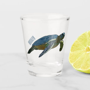 Meeresschildkröte-Cartoon Schnapsglas