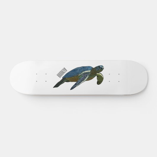 Meeresschildkröte-Cartoon Skateboard (Horizontal)