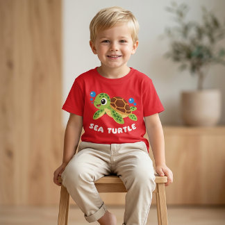 Meeresschildkröte Cartoon T-Shirt für Jungen