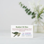 Meeresschildkröte-Cartoon Visitenkarte (Stehend Vorderseite)