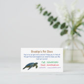 Meeresschildkröte-Cartoon Visitenkarte (Stehend Vorderseite)