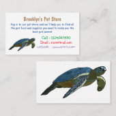 Meeresschildkröte-Cartoon Visitenkarte (Vorne/Hinten)