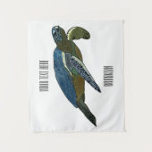 Meeresschildkröte-Cartoon Wandteppich (Vorderseite)