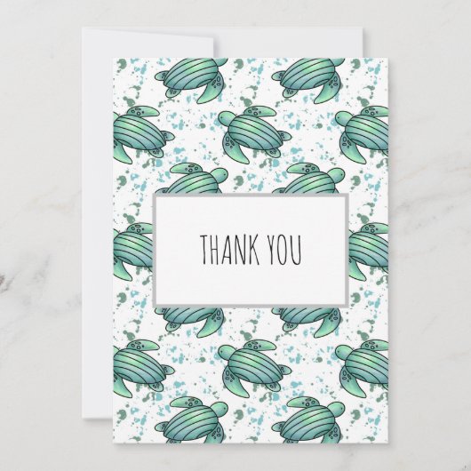 Meeresschildkröte Dankeskarte (Vorderseite)