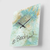 Meeresschildkröte Das ist Strandzeitangebot Quadratische Wanduhr (Winkel)
