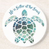 Meeresschildkröte - Das Leben am Strand ist besser Getränkeuntersetzer (Vorne)