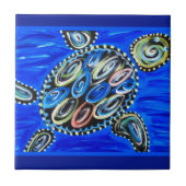 Meeresschildkröte deckt Ozean-tropisches Fliese (Vorderseite)