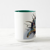 Meeresschildkröte, die aus der Mauer kommt Tasse (Zentrum)