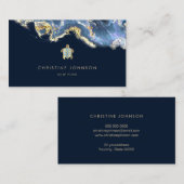 Meeresschildkröte, dunkelblaue Visitenkarte (Vorne/Hinten)