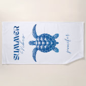 Meeresschildkröte Dunkelblaue Wasserfarbe Personal Strandtuch (Vorderseite)